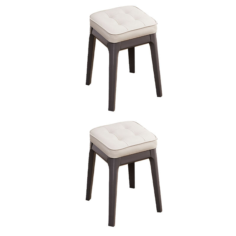 Contemporary Leather Standard Square Standard with Black/Brown/Grey Legs for Home Light Grey 2 Piece Set Gray Clearhalo 'furn' 'furn_ottomans_poufs' 'Furniture' 'Living Room Furniture' 'Ottomans & Poufs' 'ottomans_poufs' 7587529