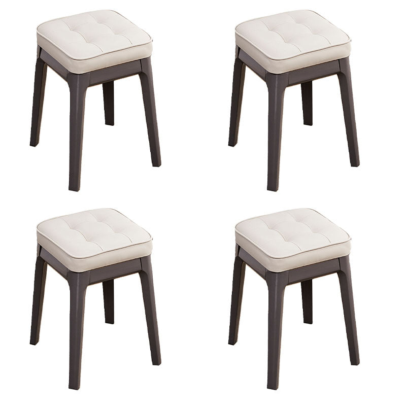 Contemporary Leather Standard Square Standard with Black/Brown/Grey Legs for Home Light Grey 4 Piece Set Gray Clearhalo 'furn' 'furn_ottomans_poufs' 'Furniture' 'Living Room Furniture' 'Ottomans & Poufs' 'ottomans_poufs' 7587530