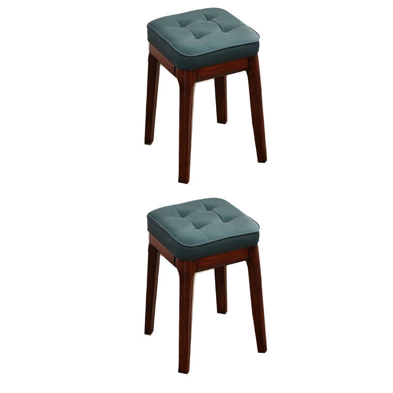 Contemporary Leather Standard Square Standard with Black/Brown/Grey Legs for Home Green 2 Piece Set Walnut Clearhalo 'furn' 'furn_ottomans_poufs' 'Furniture' 'Living Room Furniture' 'Ottomans & Poufs' 'ottomans_poufs' 7587533