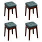 Contemporary Leather Standard Square Standard with Black/Brown/Grey Legs for Home Green 4 Piece Set Walnut Clearhalo 'furn' 'furn_ottomans_poufs' 'Furniture' 'Living Room Furniture' 'Ottomans & Poufs' 'ottomans_poufs' 7587534