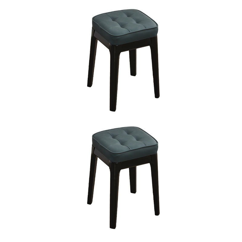 Contemporary Leather Standard Square Standard with Black/Brown/Grey Legs for Home Green 2 Piece Set Black Clearhalo 'furn' 'furn_ottomans_poufs' 'Furniture' 'Living Room Furniture' 'Ottomans & Poufs' 'ottomans_poufs' 7587535