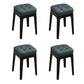 Contemporary Leather Standard Square Standard with Black/Brown/Grey Legs for Home Green 4 Piece Set Black Clearhalo 'furn' 'furn_ottomans_poufs' 'Furniture' 'Living Room Furniture' 'Ottomans & Poufs' 'ottomans_poufs' 7587536