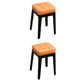 Contemporary Leather Standard Square Standard with Black/Brown/Grey Legs for Home Orange 2 Piece Set Black Clearhalo 'furn' 'furn_ottomans_poufs' 'Furniture' 'Living Room Furniture' 'Ottomans & Poufs' 'ottomans_poufs' 7587537