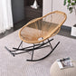 Simple Style Lounge Leisure Chaise Rocking Chair Home Iron Lazy Chair Dark Brown Non-Upholstered Clearhalo 'Chairs & Seating' 'furn' 'furn_rocking_chairs' 'Furniture' 'Living Room Furniture' 'Rocking Chairs' 'rocking_chairs' 7587548