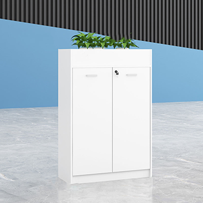 Modern Lateral Cabinet Wooden Frame Key Locking File Cabinet 31"L x 12"W x 47"H White Clearhalo 'Filing Cabinets' 'filling_cabinets' 'furn' 'furn_filling_cabinets' 'Furniture' 'Office Furniture' 7587663