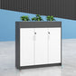 Modern Lateral Cabinet Wooden Frame Key Locking File Cabinet 47.2"L x 11.8"W x 47.2"H Gray-White Clearhalo 'Filing Cabinets' 'filling_cabinets' 'furn' 'furn_filling_cabinets' 'Furniture' 'Office Furniture' 7587680