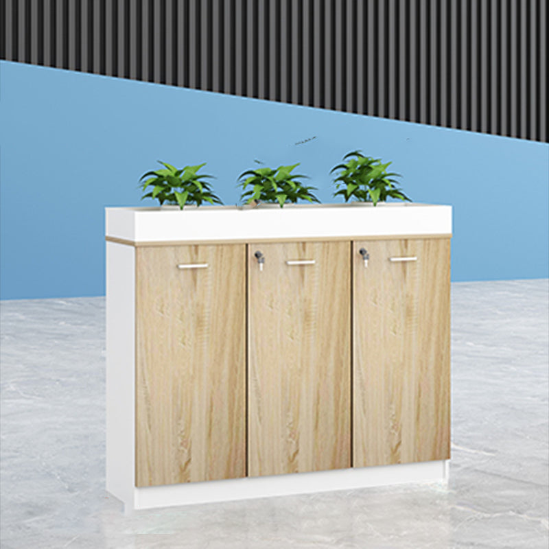 Modern Lateral Cabinet Wooden Frame Key Locking File Cabinet 47.2"L x 11.8"W x 39.4"H White-Yellow Clearhalo 'Filing Cabinets' 'filling_cabinets' 'furn' 'furn_filling_cabinets' 'Furniture' 'Office Furniture' 7587684