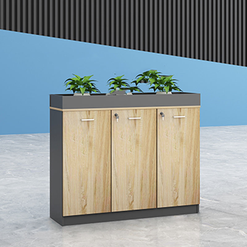 Modern Lateral Cabinet Wooden Frame Key Locking File Cabinet 47.2"L x 11.8"W x 39.4"H Brown Clearhalo 'Filing Cabinets' 'filling_cabinets' 'furn' 'furn_filling_cabinets' 'Furniture' 'Office Furniture' 7587686