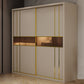Modern Sliding Door Wardrobe Cabinet Bedroom Wooden Storage Armoire