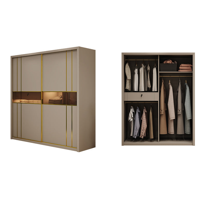 Modern Sliding Door Wardrobe Cabinet Bedroom Wooden Storage Armoire