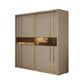 Modern Sliding Door Wardrobe Cabinet Bedroom Wooden Storage Armoire