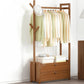 Contemporary Style Wardrobe Armoire Bamboo Armoire with Clothes Rail for Home