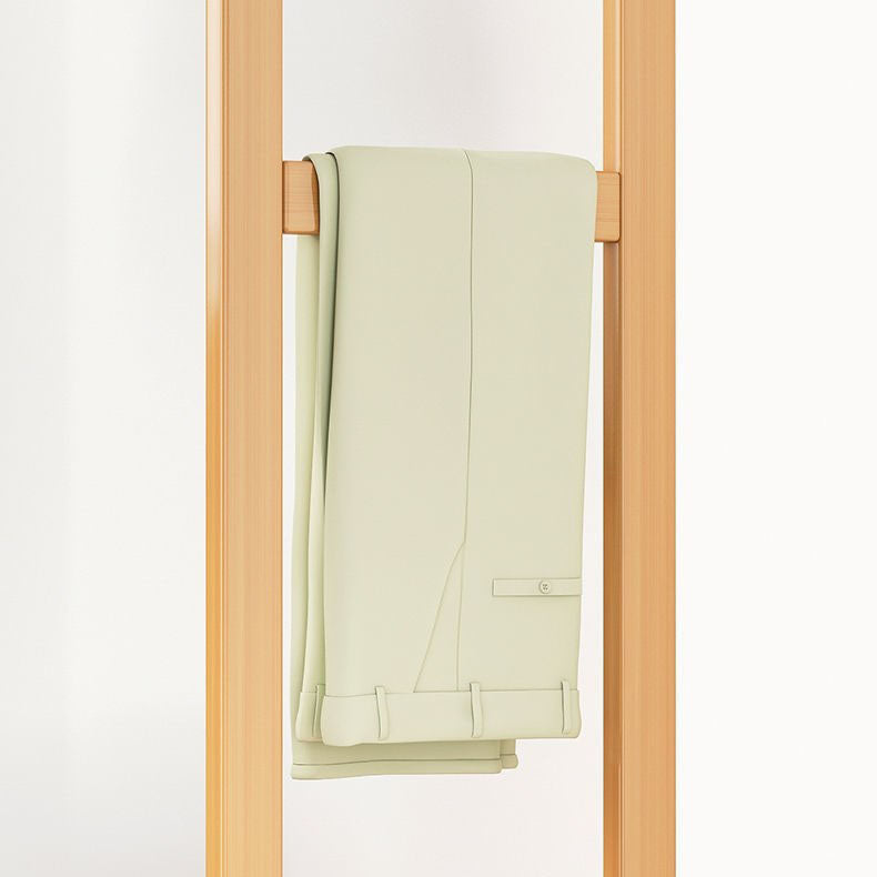 Contemporary Style Wardrobe Armoire Bamboo Armoire with Clothes Rail for Home