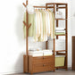 Contemporary Style Wardrobe Armoire Bamboo Armoire with Clothes Rail for Home