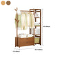 Contemporary Style Wardrobe Armoire Bamboo Armoire with Clothes Rail for Home