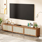 Console scandinave en bambou avec rangement fermé et portes