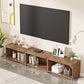 Console scandinave en bambou avec rangement fermé et portes