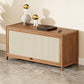 Console scandinave en bambou avec rangement fermé et portes