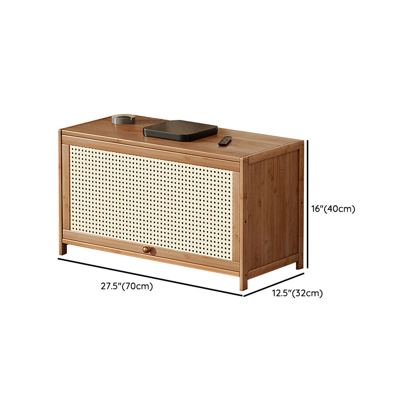 Console scandinave en bambou avec rangement fermé et portes