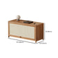Console scandinave en bambou avec rangement fermé et portes