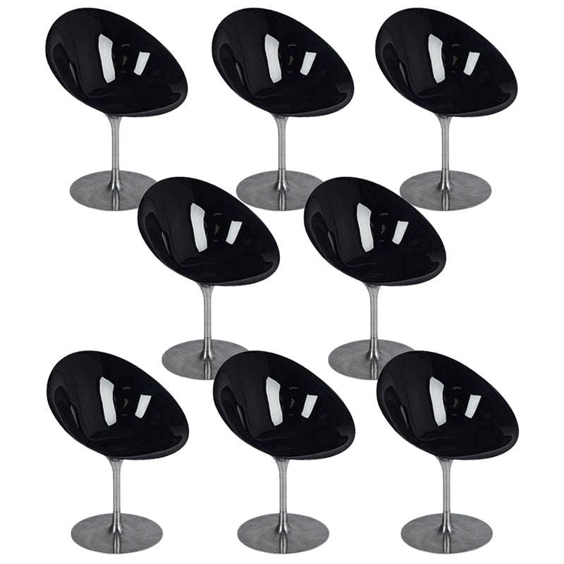 Modern Rotatable Backrest Acrylic Chair with Metal Base for Cafe