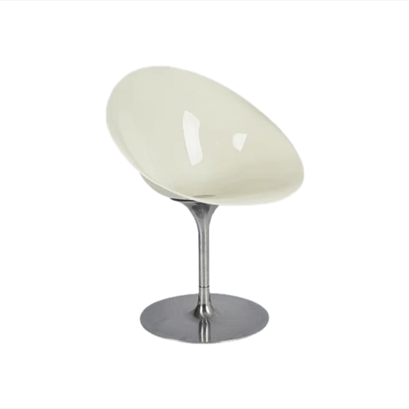 Modern Rotatable Backrest Acrylic Chair with Metal Base for Cafe