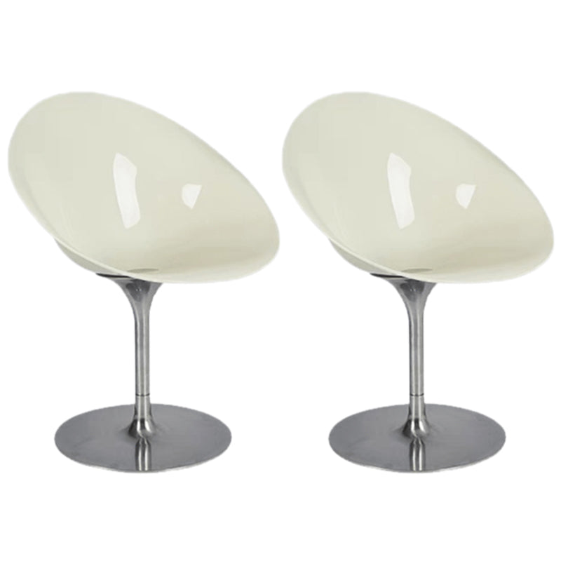Modern Rotatable Backrest Acrylic Chair with Metal Base for Cafe