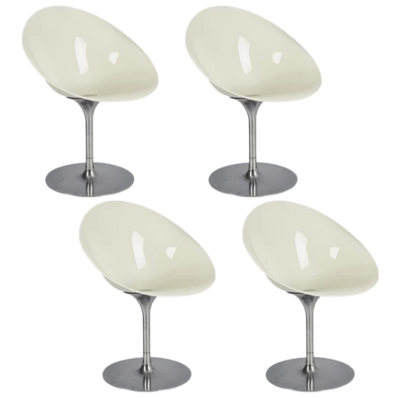 Modern Rotatable Backrest Acrylic Chair with Metal Base for Cafe