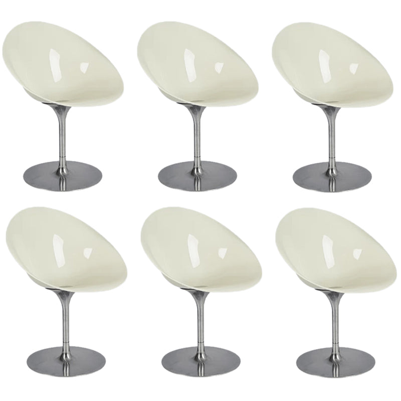 Modern Rotatable Backrest Acrylic Chair with Metal Base for Cafe