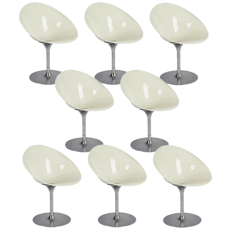 Modern Rotatable Backrest Acrylic Chair with Metal Base for Cafe