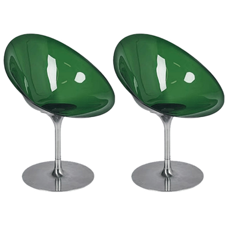 Modern Rotatable Backrest Acrylic Chair with Metal Base for Cafe
