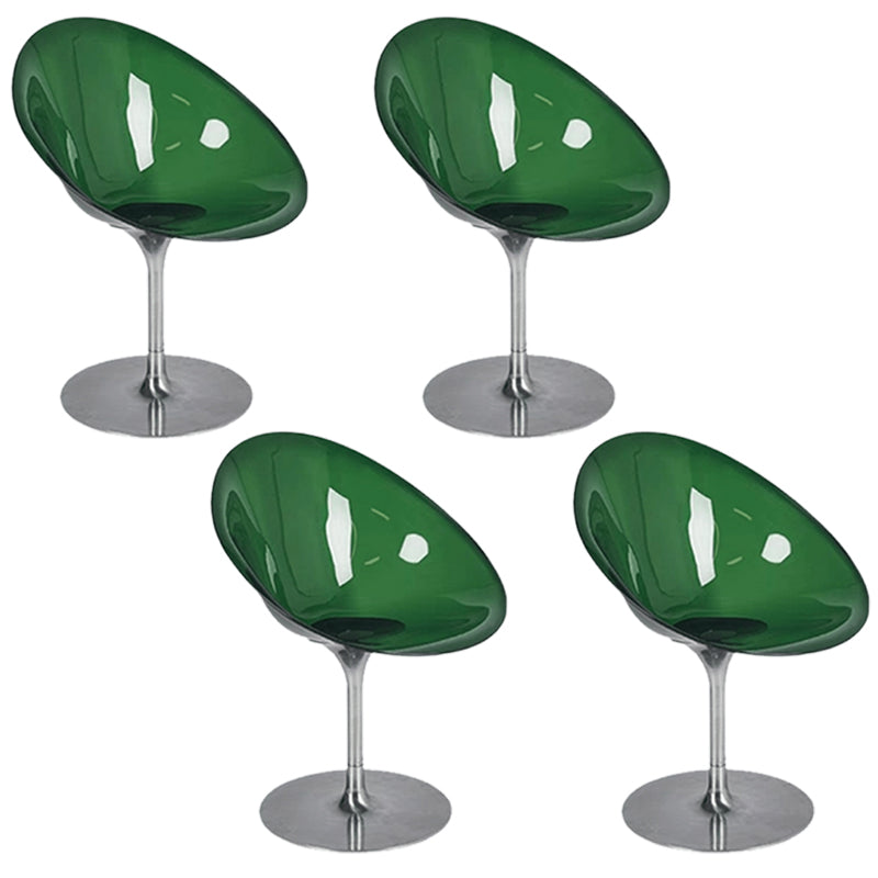 Modern Rotatable Backrest Acrylic Chair with Metal Base for Cafe