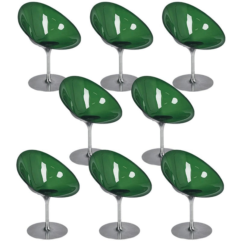 Modern Rotatable Backrest Acrylic Chair with Metal Base for Cafe