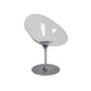 Modern Rotatable Backrest Acrylic Chair with Metal Base for Cafe