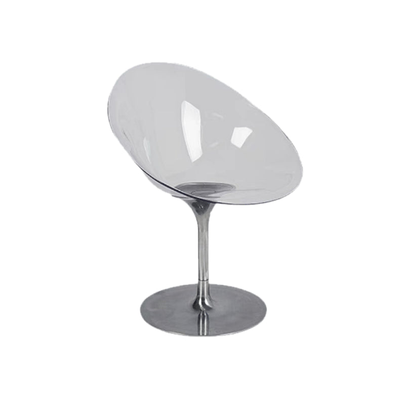 Modern Rotatable Backrest Acrylic Chair with Metal Base for Cafe