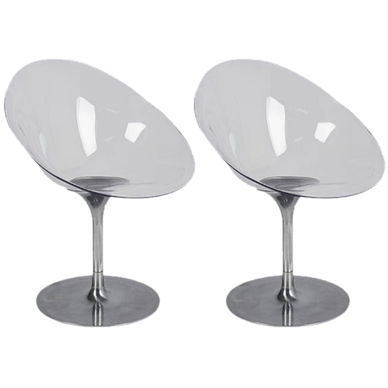 Modern Rotatable Backrest Acrylic Chair with Metal Base for Cafe
