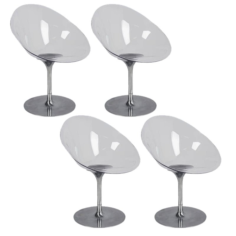 Modern Rotatable Backrest Acrylic Chair with Metal Base for Cafe