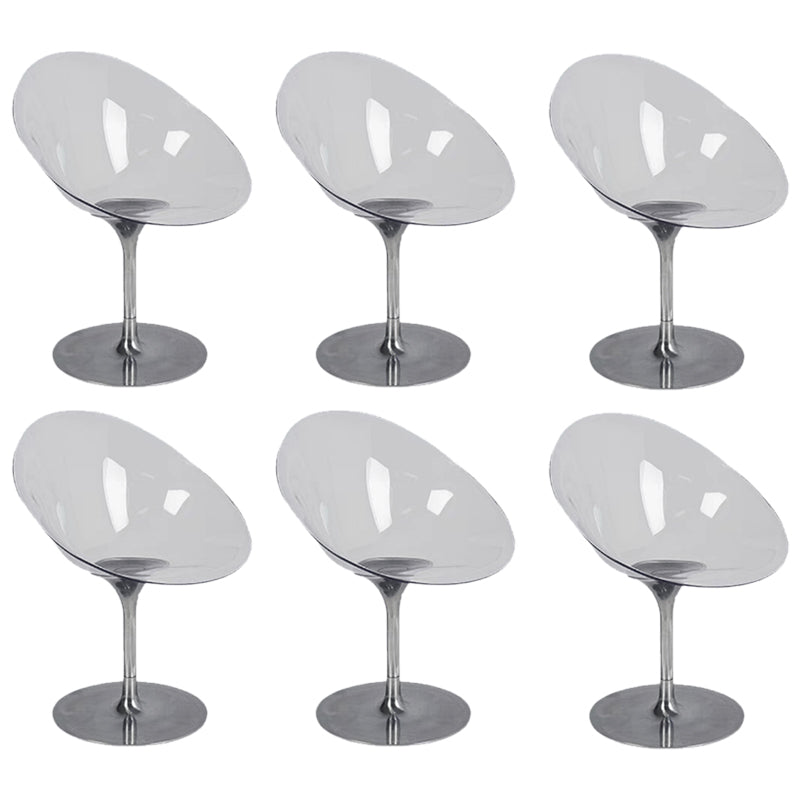 Modern Rotatable Backrest Acrylic Chair with Metal Base for Cafe