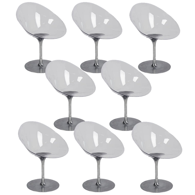 Modern Rotatable Backrest Acrylic Chair with Metal Base for Cafe