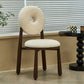 Nordic Armless Backrest Cushion Chair with Wooden Legs for Dining Room