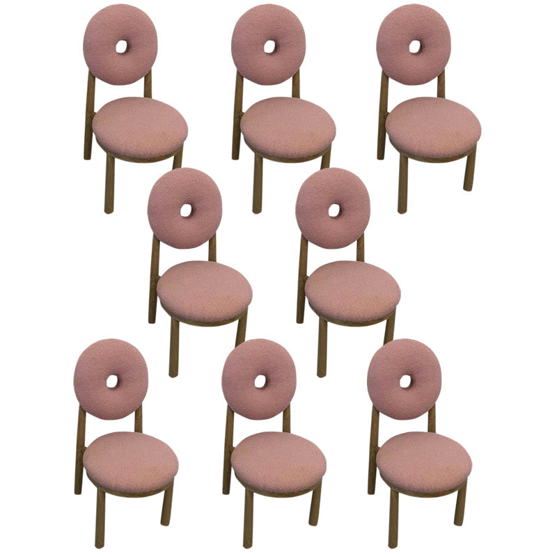 Nordic Armless Backrest Cushion Chair with Wooden Legs for Dining Room