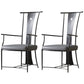 Modern Style Arm Chair Open Back Metal Dining Accent Chair for Home Black 2 Piece Set Clearhalo 'Dining Chairs' 'Dining Tables & Seating' 'dining_chair' 'furn' 'furn_dining_chair' 'Furniture' 'Kitchen & Dining Furniture' 7589241