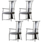 Modern Style Arm Chair Open Back Metal Dining Accent Chair for Home Black 4 Piece Set Clearhalo 'Dining Chairs' 'Dining Tables & Seating' 'dining_chair' 'furn' 'furn_dining_chair' 'Furniture' 'Kitchen & Dining Furniture' 7589244