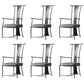 Modern Style Arm Chair Open Back Metal Dining Accent Chair for Home Black 6 Piece Set Clearhalo 'Dining Chairs' 'Dining Tables & Seating' 'dining_chair' 'furn' 'furn_dining_chair' 'Furniture' 'Kitchen & Dining Furniture' 7589245