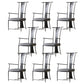 Modern Style Arm Chair Open Back Metal Dining Accent Chair for Home Black 8 Piece Set Clearhalo 'Dining Chairs' 'Dining Tables & Seating' 'dining_chair' 'furn' 'furn_dining_chair' 'Furniture' 'Kitchen & Dining Furniture' 7589248