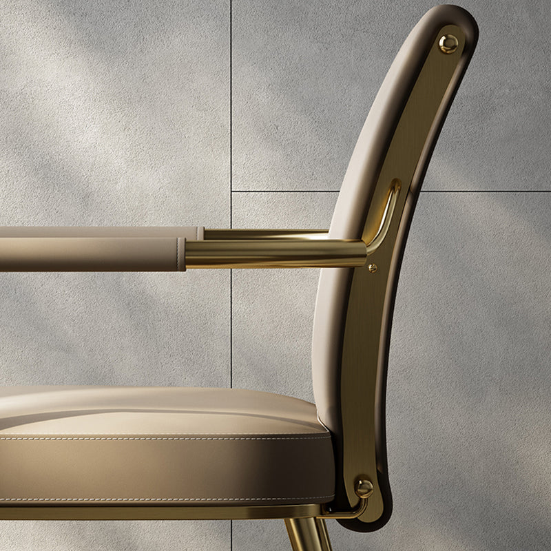 Modern Style Arm Chair Open Back Metal Dining Accent Chair for Home Clearhalo 'Dining Chairs' 'Dining Tables & Seating' 'dining_chair' 'furn' 'furn_dining_chair' 'Furniture' 'Kitchen & Dining Furniture' 7589250