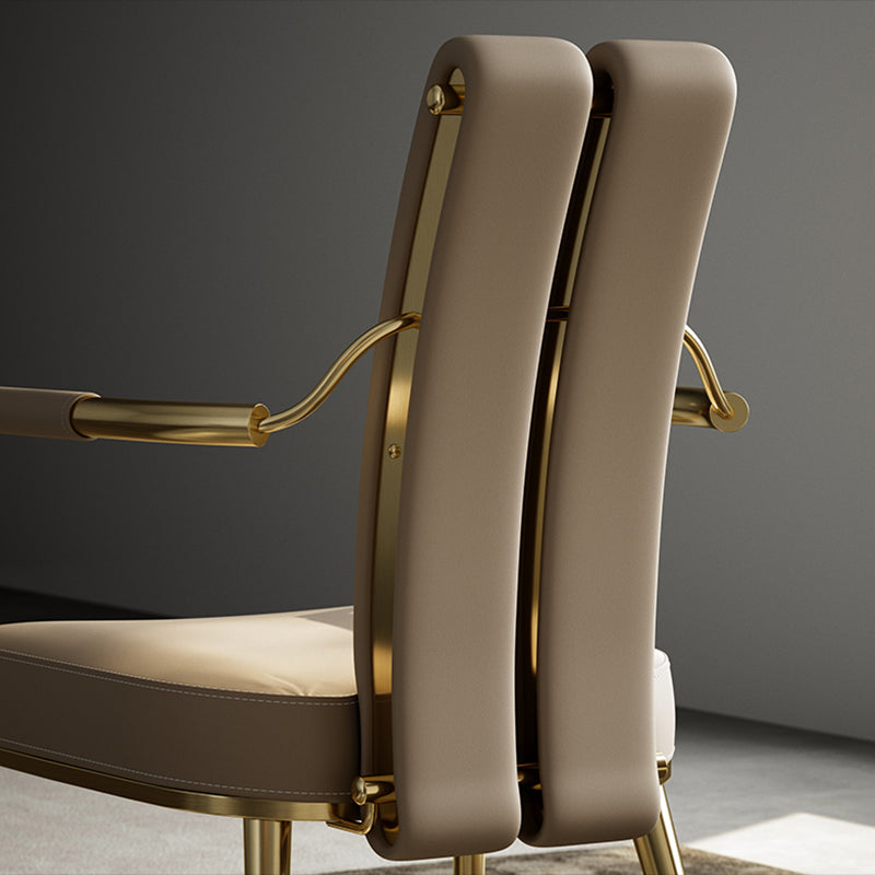 Modern Style Arm Chair Open Back Metal Dining Accent Chair for Home Clearhalo 'Dining Chairs' 'Dining Tables & Seating' 'dining_chair' 'furn' 'furn_dining_chair' 'Furniture' 'Kitchen & Dining Furniture' 7589251