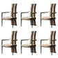 Modern Style Arm Chair Open Back Metal Dining Accent Chair for Home Grey 6 Piece Set Clearhalo 'Dining Chairs' 'Dining Tables & Seating' 'dining_chair' 'furn' 'furn_dining_chair' 'Furniture' 'Kitchen & Dining Furniture' 7589255
