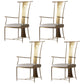 Modern Style Arm Chair Open Back Metal Dining Accent Chair for Home Gold 4 Piece Set Clearhalo 'Dining Chairs' 'Dining Tables & Seating' 'dining_chair' 'furn' 'furn_dining_chair' 'Furniture' 'Kitchen & Dining Furniture' 7589266
