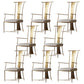 Modern Style Arm Chair Open Back Metal Dining Accent Chair for Home Gold 8 Piece Set Clearhalo 'Dining Chairs' 'Dining Tables & Seating' 'dining_chair' 'furn' 'furn_dining_chair' 'Furniture' 'Kitchen & Dining Furniture' 7589268